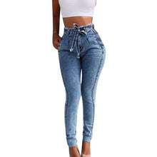 Load image into Gallery viewer, Fashion Belted High Waist Skinny Jeans