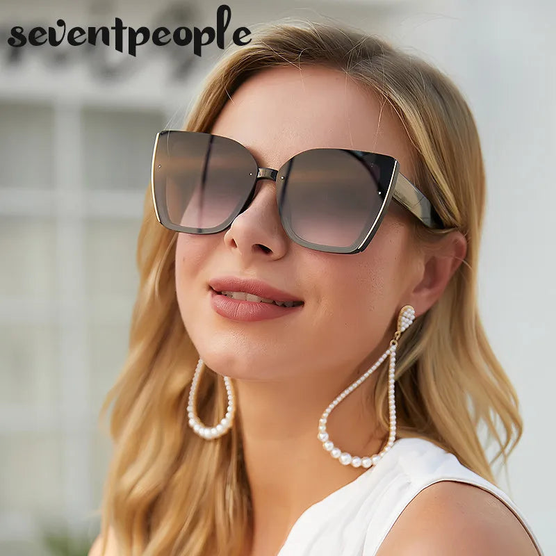  2024 Luxury Brand Fashion Square Sun Glasses for Ladies