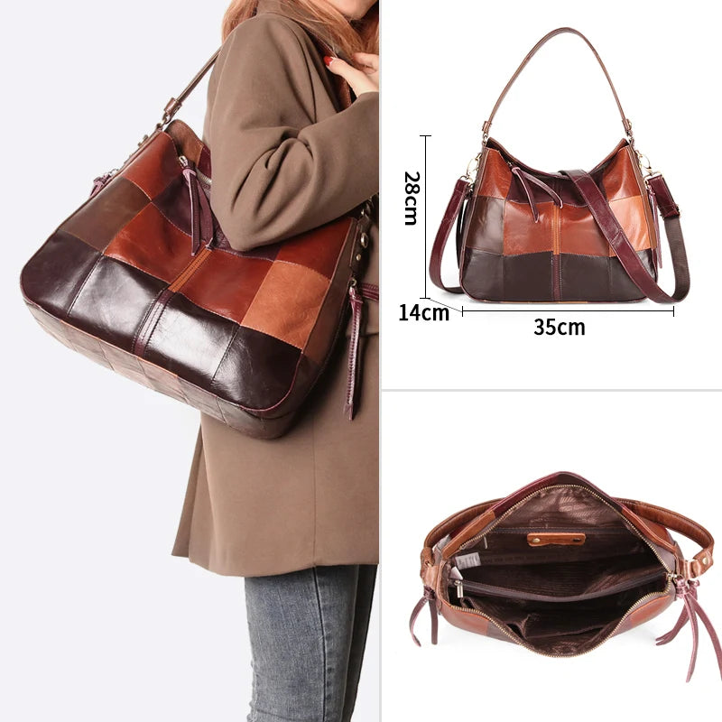 Classic Patchwork Large Casual Handbag