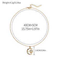 Load image into Gallery viewer, Fashion Jewelry Fashion Moon Star Zircon Pendant Necklace Stainless Steel Light Luxury Choker Jewelry Party Gifts for Women Girls