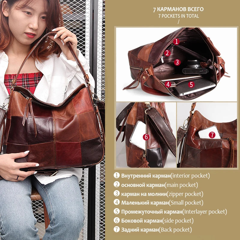 Classic Patchwork Large Casual Handbag